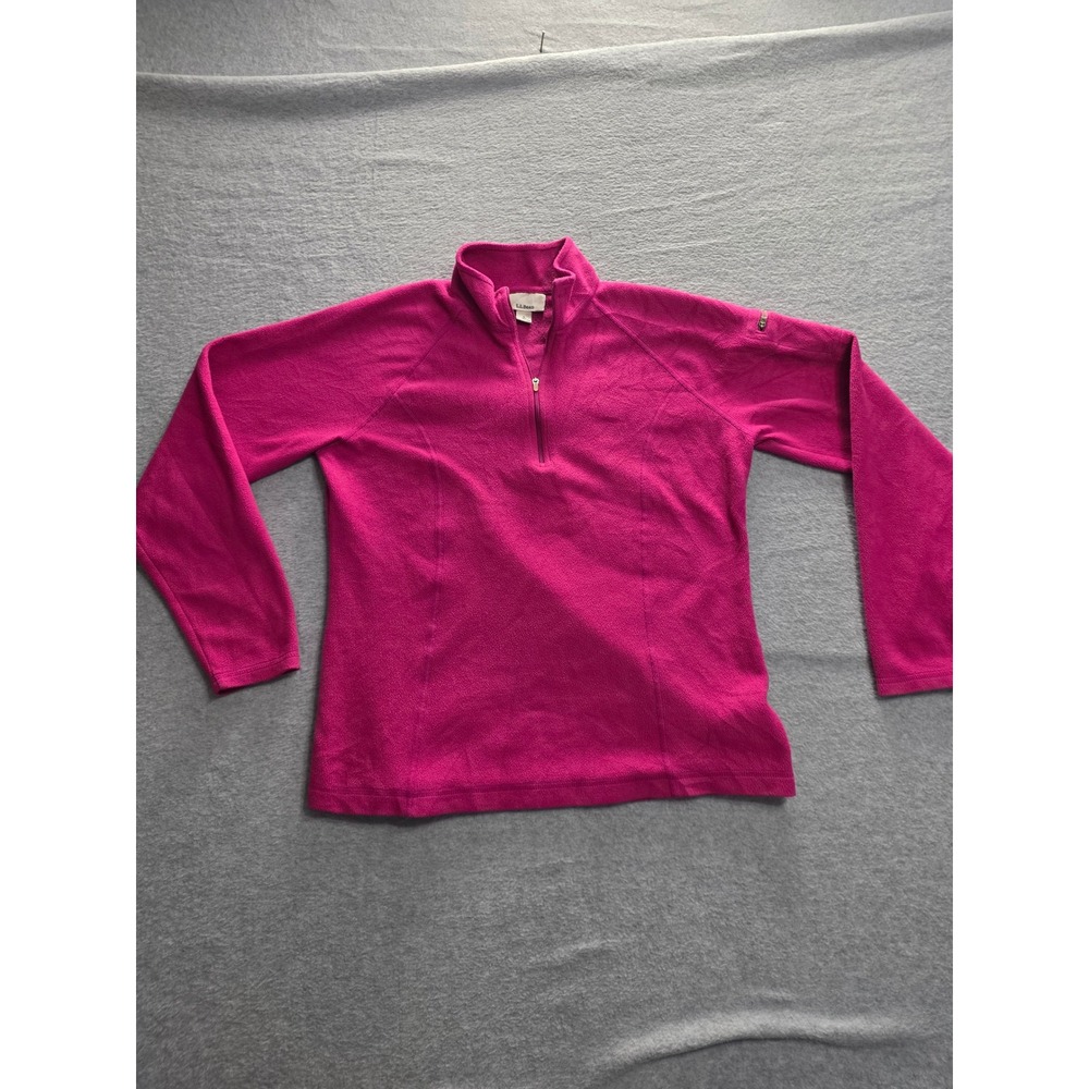 LL Bean‎ Womens Magenta Pink Quarter Zip Fleece Pullover Jacket Small 247229